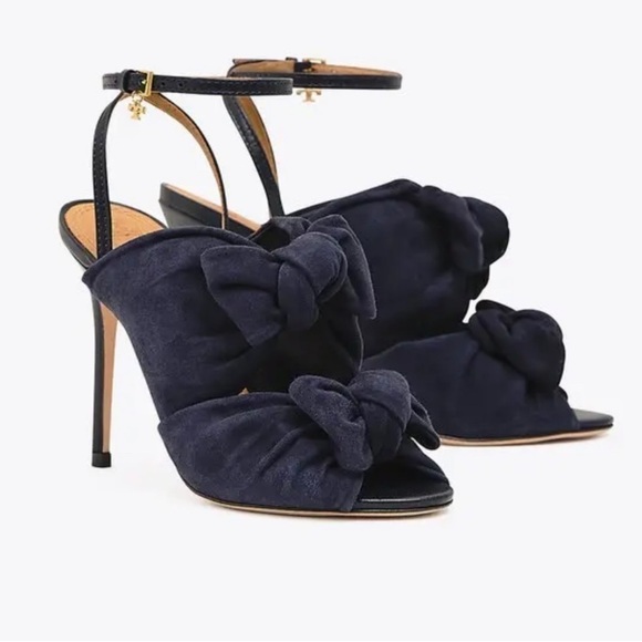 NWT Tory Burch Eleanor 105mm Sandals in Navy - size 5 - Picture 1 of 7